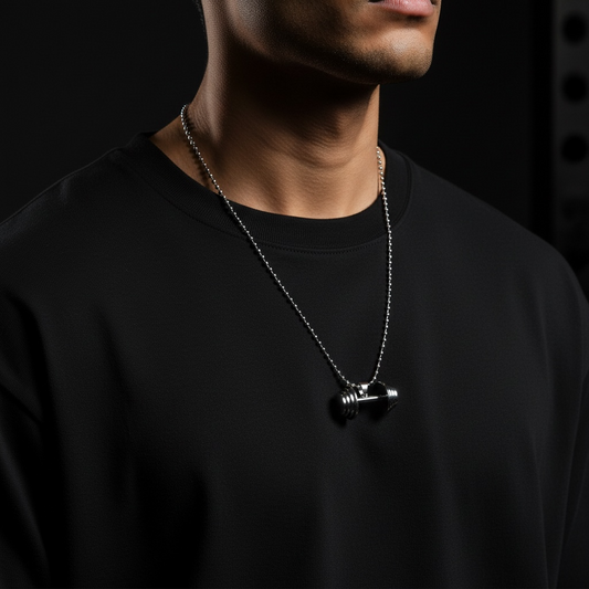 Silver Dumbbell Pendant