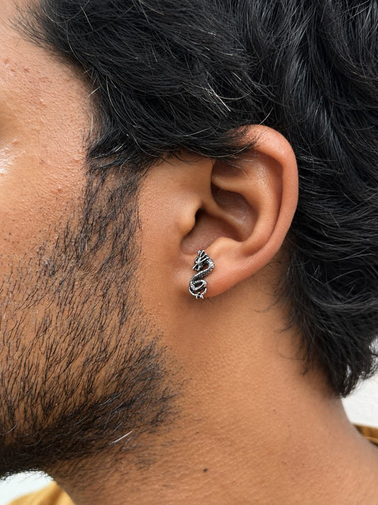 Silver Dragon Stud (Pair)