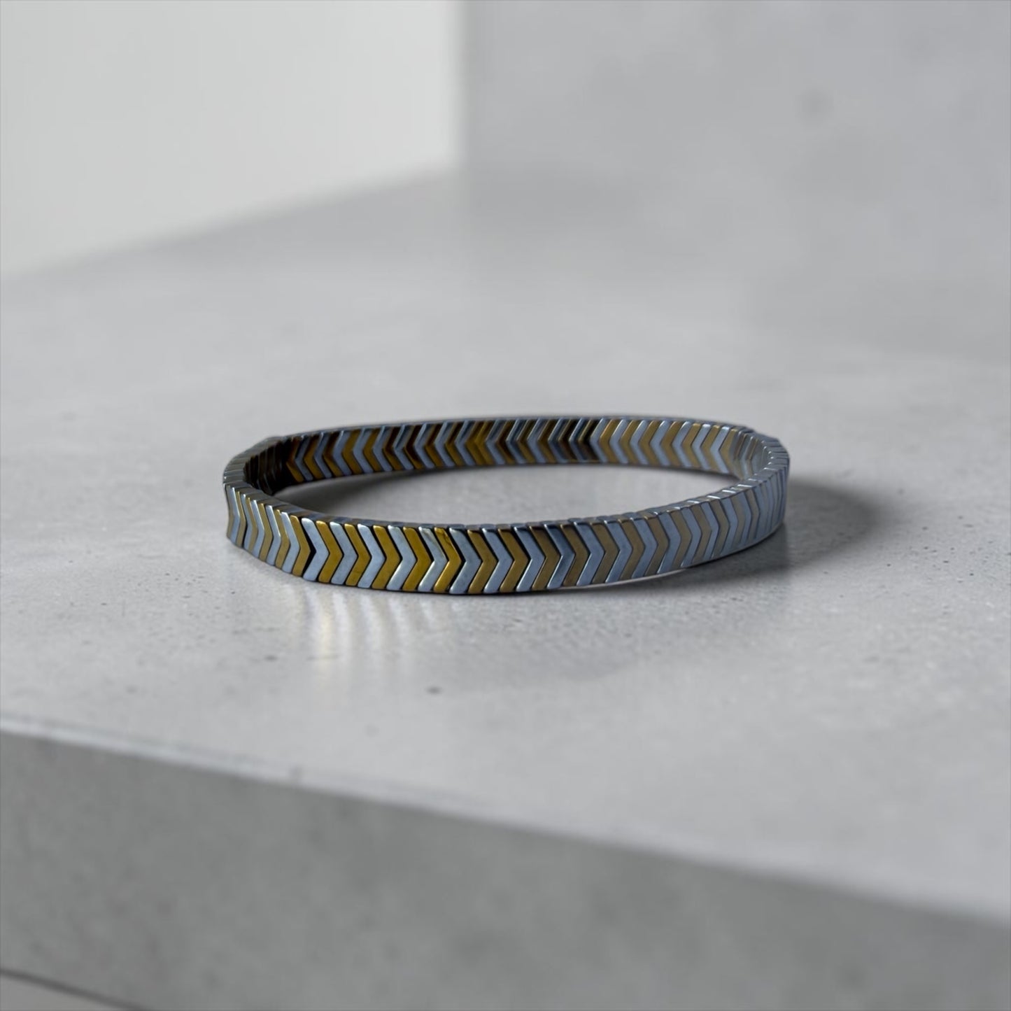 Silver Tri-Tone Chevron