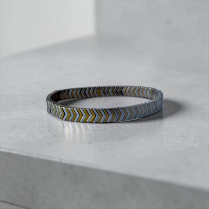 Silver Tri-Tone Chevron
