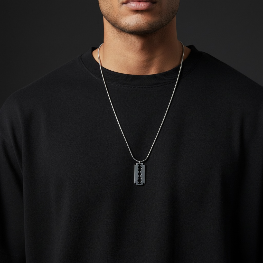 Silver Razor Pendant