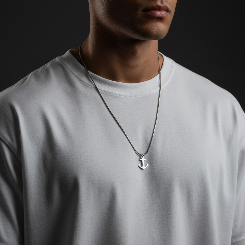 Silver Anchor Pendant