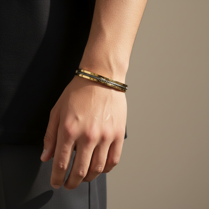 Golden via silver bracelet