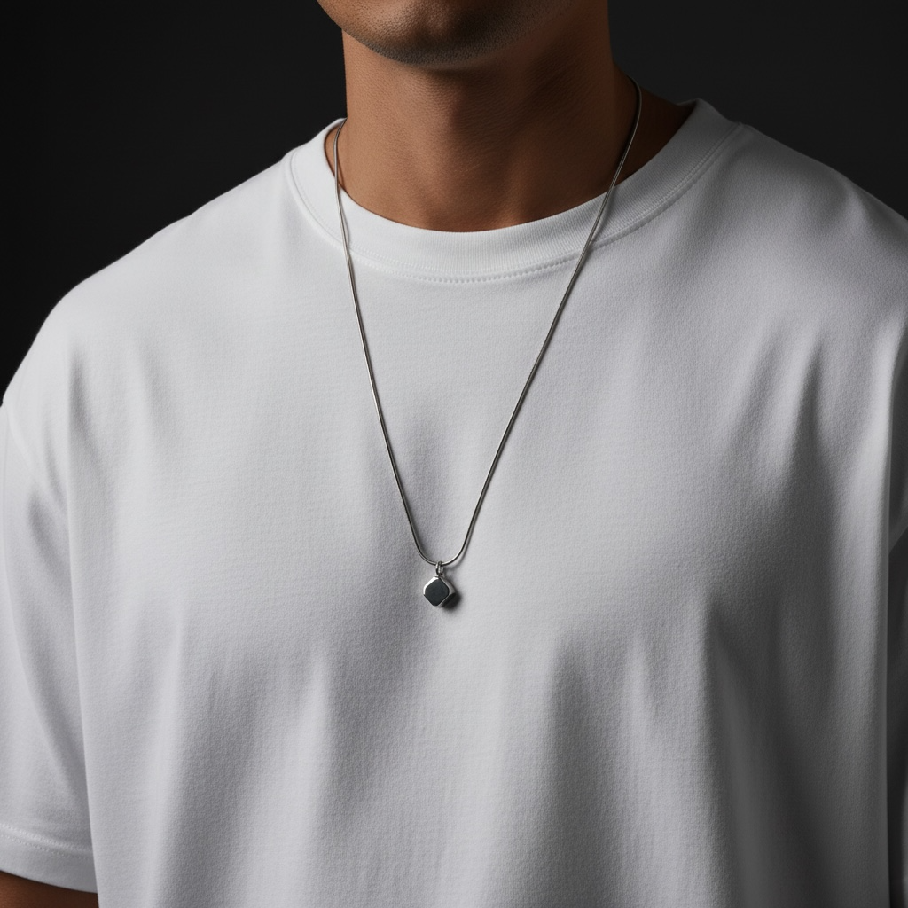 Silver Cube Pendant