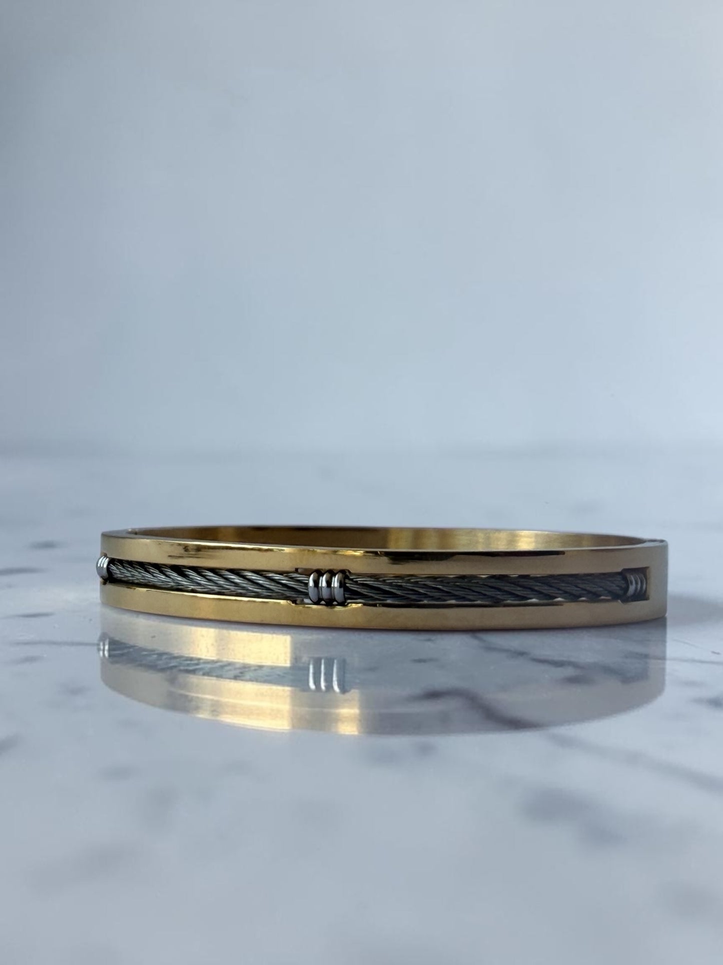 Golden via silver bracelet