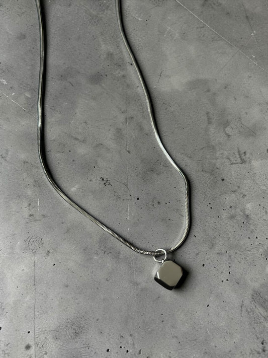 Silver Cube Pendant